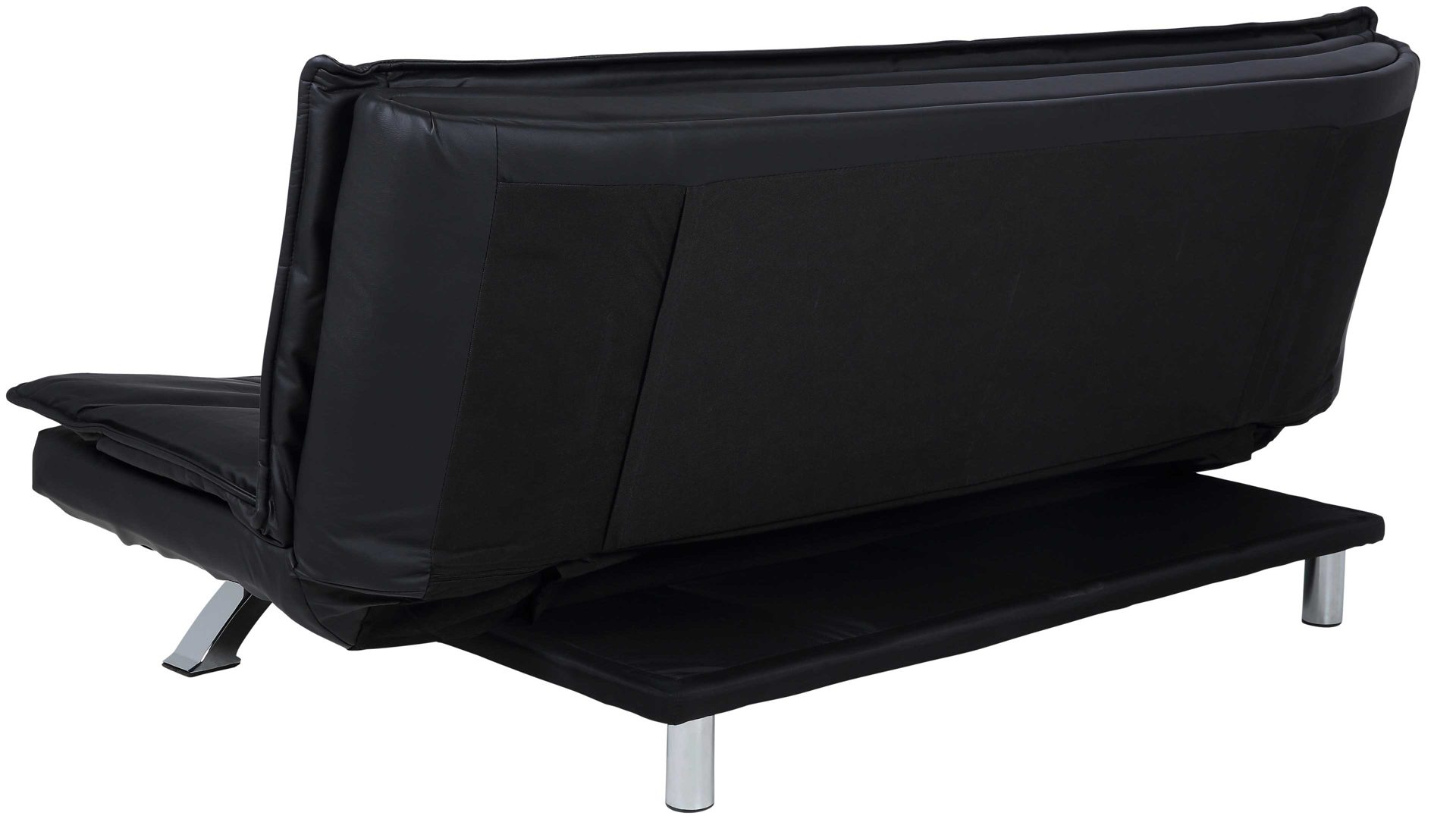 Schlafsofa Actona group aus Stoff in Schwarz Schlafsofa Faith - Schlafcouch als vielseitiges Polstermöbel schwarzes Kunstleder & Chromfüße