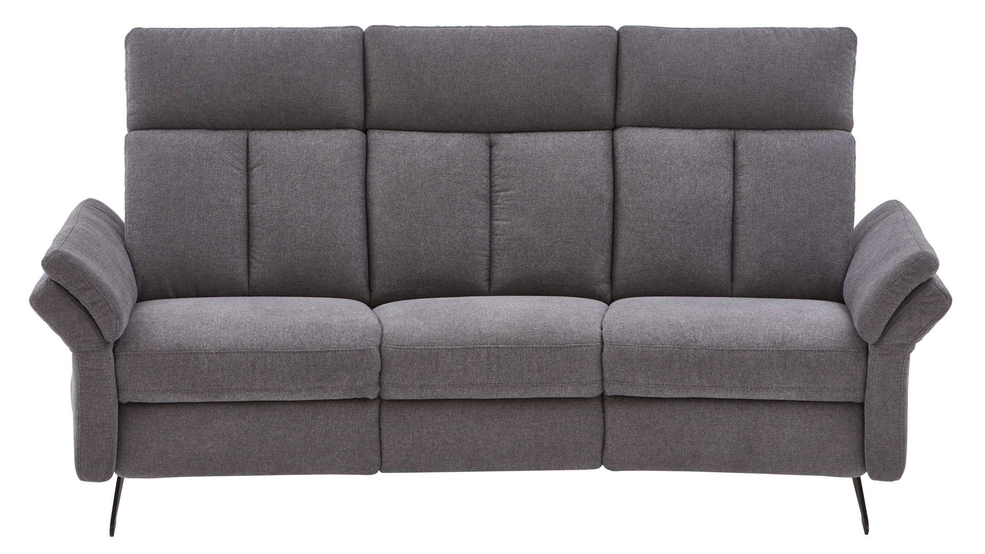 Dreisitzer OrthoSedis aus Stoff in Anthrazit Polsterprogramm OrthoSedis 4.0 - Rundsofa anthrazitfarbener Stoffbezug Sofia clean - Länge ca. 225 cm
