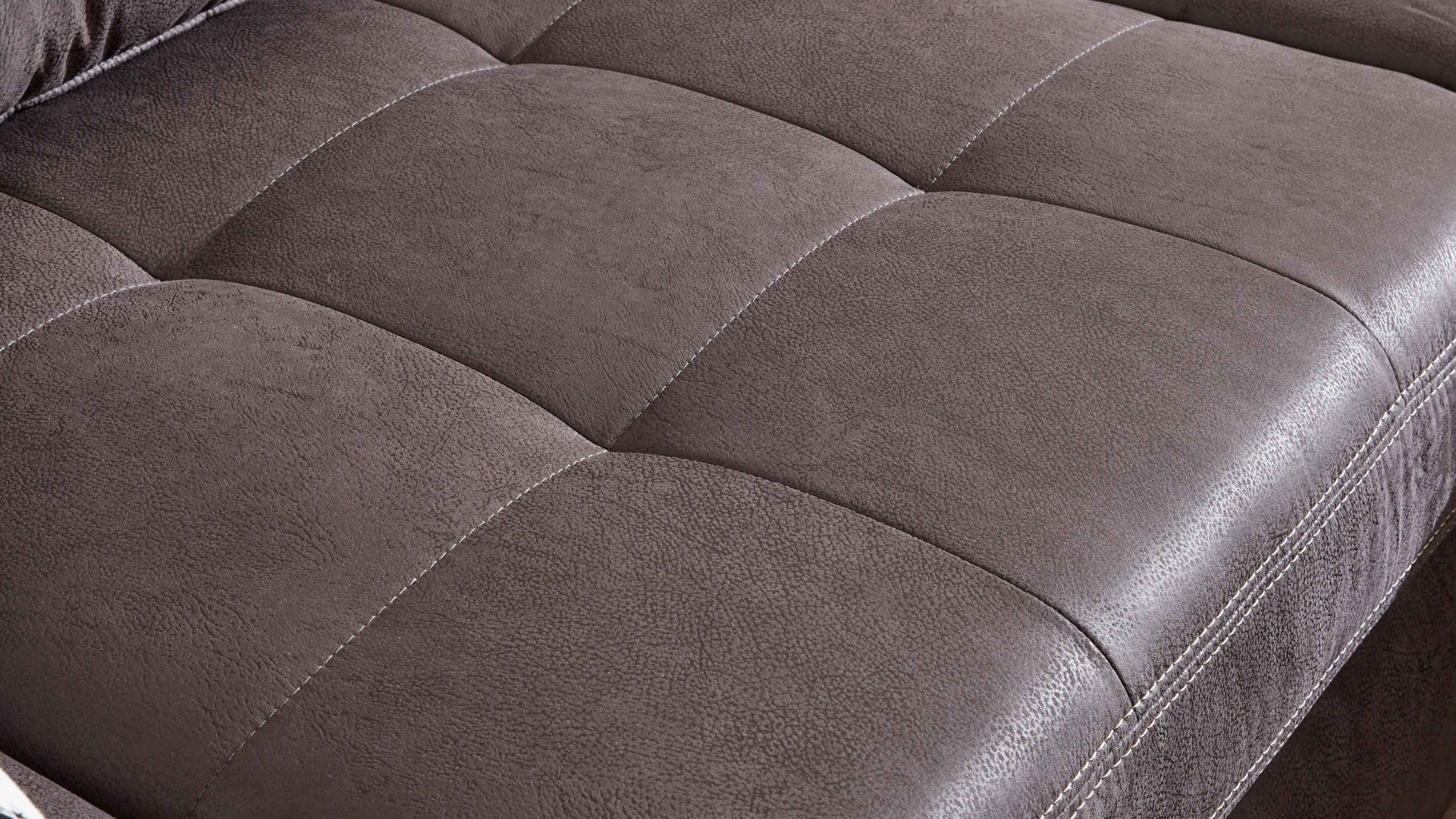 Ecksofa modulmaster aus Stoff in Anthrazit Modulmaster MM-MP1061 - Ecksofa anthrazitfarbene Mikrofaser Saddle & glänzende Metallfüße - Stellfläche ca. 244 x 320 cm