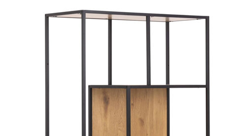 Regal Actona group aus Holz in Holzfarben Regal Seaford im Industrielook Wildeiche & Schwarz – ca. 77 x 185 cm