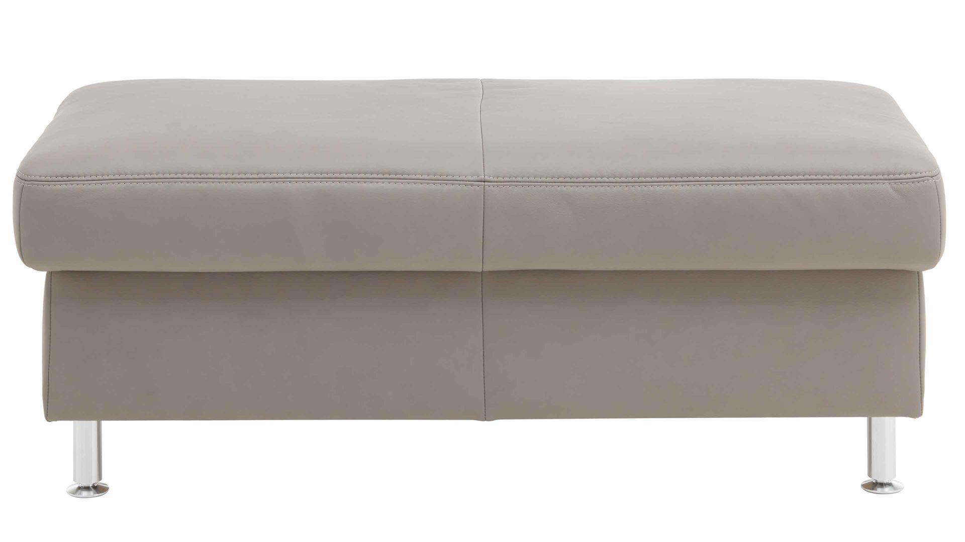 Polsterhocker modulmaster aus Leder in Grau Modulmaster MM-PN1102 - XXL-Hocker granitfarbenes Leder Torro & Alufüße - ca. 130 x 65 cm