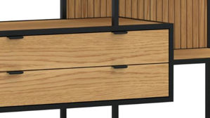 Regal Actona group aus Metall in Holzfarben Regal Seaford im Industrielook Wildeiche & Schwarz - ca. 114 x 78 cm