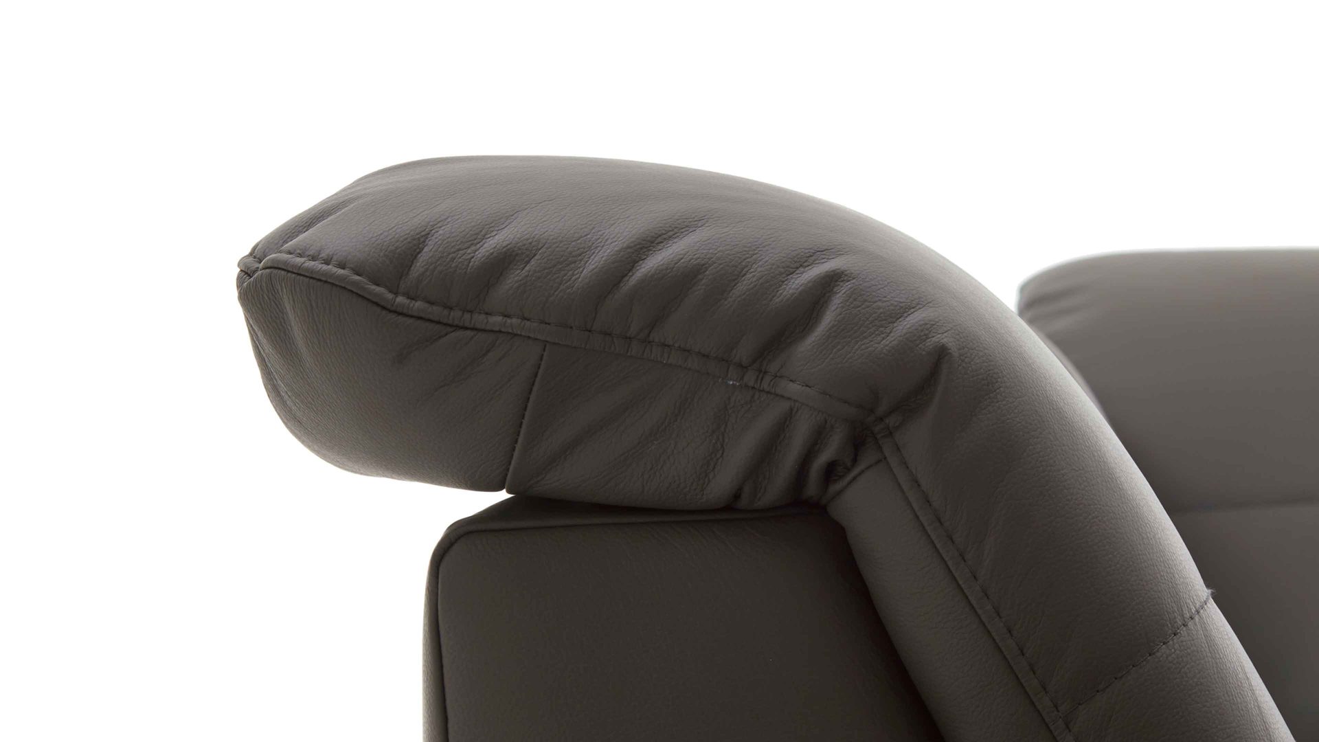 Ecksofa modulmaster aus Leder in Dunkelgrau Modulmaster MM-PN1078 - Ecksofa graues Leder Torro & glänzende Winkelfüße - Stellfläche ca. 283 x 211 cm