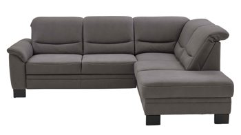Ecksofa modulmaster aus Stoff in Grau Modulmaster MM-PP1133 - Ecksofa graue Mikrofaser Mammut & schwarze Metallfüße - Stellfläche ca. 254 x 212 cm
