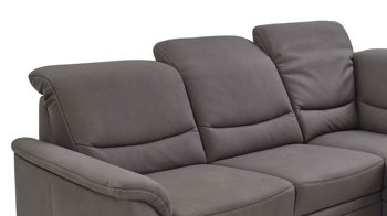 Ecksofa modulmaster aus Stoff in Grau Modulmaster MM-PP1133 - Ecksofa graue Mikrofaser Mammut & schwarze Metallfüße - Stellfläche ca. 254 x 212 cm