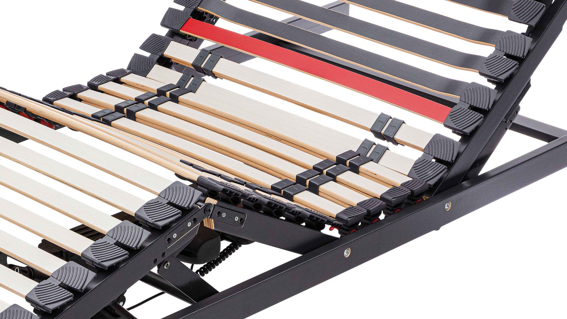 Lattenrost Interliving aus Holz in Anthrazit Interliving Lattenrost Serie 1950 mit Funksteuerung Funk & zwei Motoren – Liegefläche ca. 90 x 200 cm