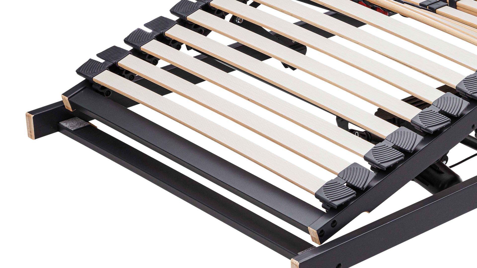 Lattenrost Interliving aus Holz in Anthrazit Interliving Lattenrost Serie 1950 mit zwei Motoren Kabel & zwei Motoren – Liegefläche ca. 80 x 200 cm