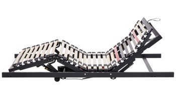 Lattenrost Interliving aus Holz in Anthrazit Interliving Lattenrost Serie 1950 mit zwei Motoren Kabel & zwei Motoren – Liegefläche ca. 80 x 200 cm