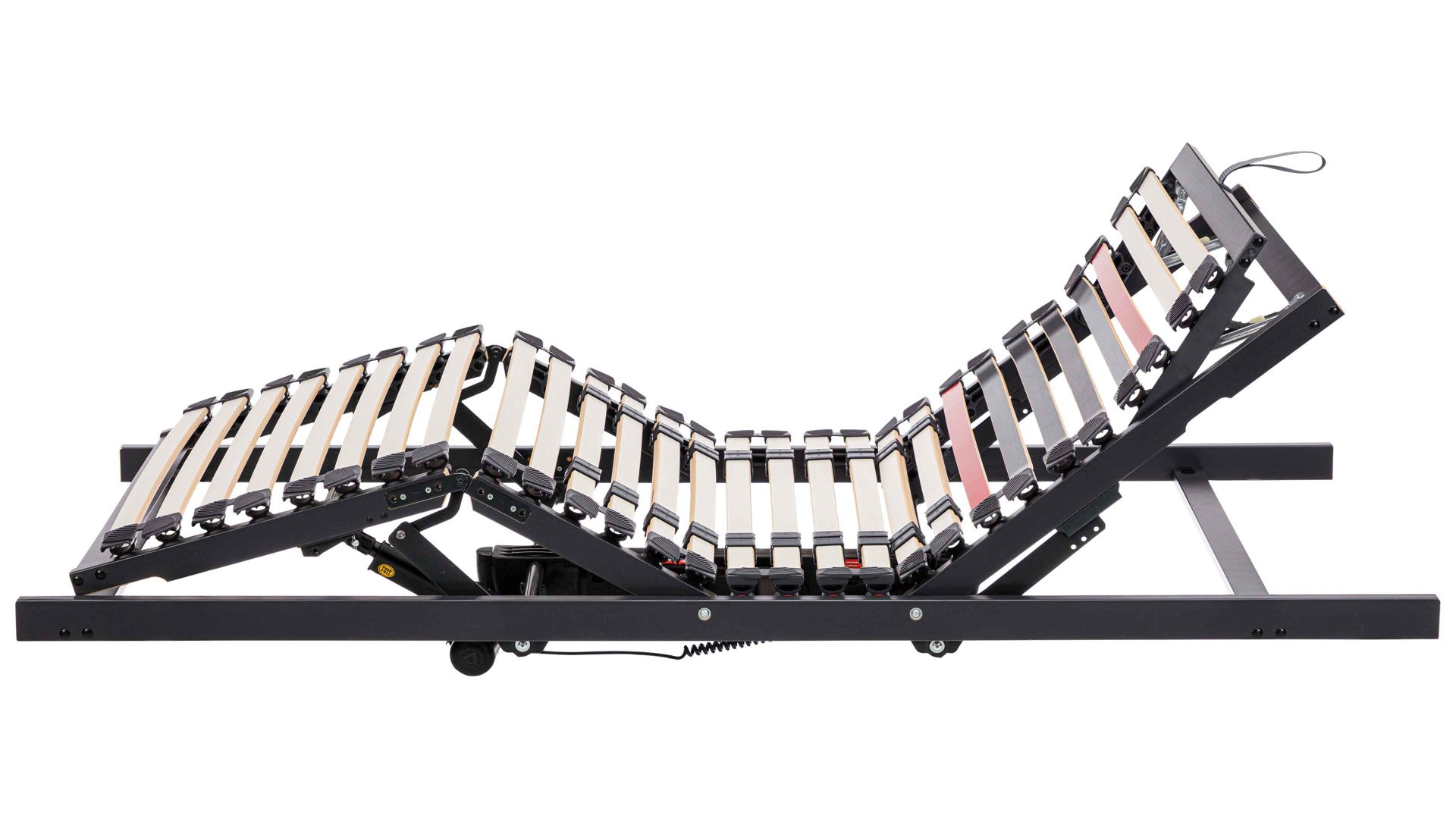 Lattenrost Interliving aus Holz in Anthrazit Interliving Lattenrost Serie 1950 mit zwei Motoren Kabel & zwei Motoren – Liegefläche ca. 140 x 200 cm