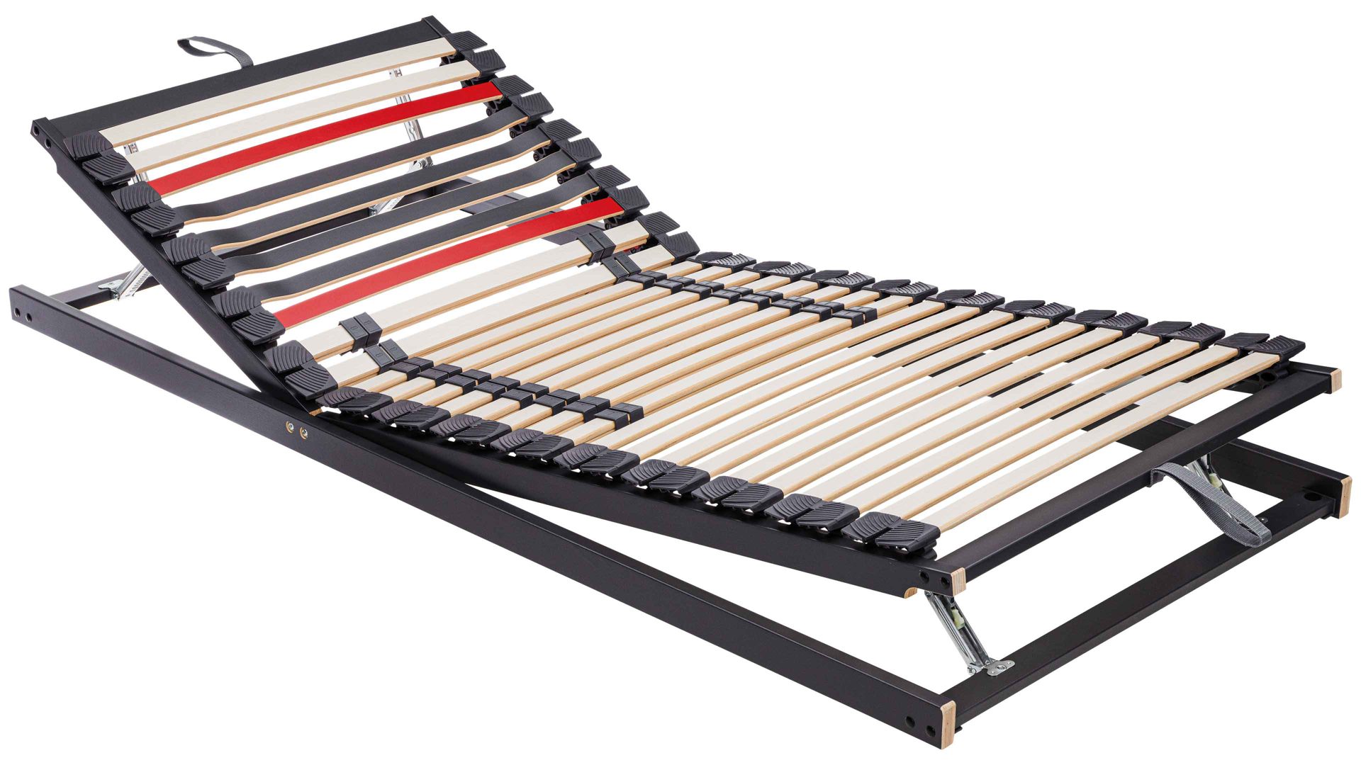 Lattenrost Interliving aus Holz in Anthrazit Interliving Lattenrost Serie 1950 mit Hebehilfe mit Hebehelfe manuell verstellbar – Liegefläche ca. 100 x 190 cm