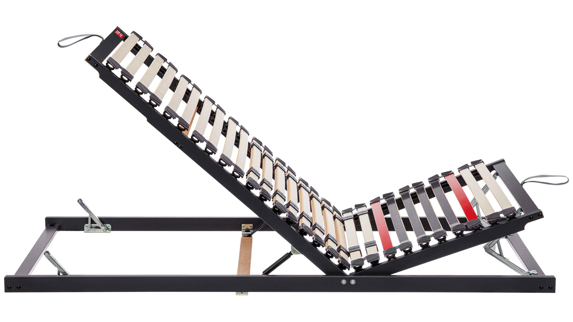 Lattenrost Interliving aus Holz in Anthrazit Interliving Lattenrost Serie 1950 mit manueller Verstellung manuell verstellbar – Liegefläche ca. 90 x 220 cm