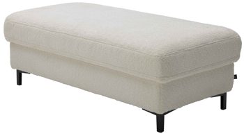 Funktionshocker Interliving aus Stoff in Weiß Interliving Sofa Serie 4054 – Funktionshocker HoF naturweiße Chenille & schwarze Metallfüße – ca. 130 x 60 cm