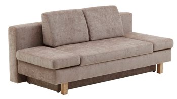 Schlafsofa Restyl aus Stoff in Beige Schlafsofa Tino beiger Bezug 2-6799 & Buchenholzfüße