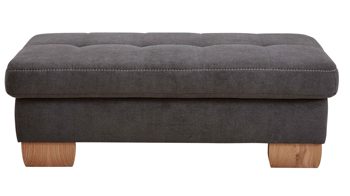 Funktionshocker modulmaster aus Stoff in Grau Modulmaster MM-PP1058 - XXL-Funktionshocker schieferfarbene Mikro-Chenille Charly & Wildeiche – ca. 130 x 65 cm