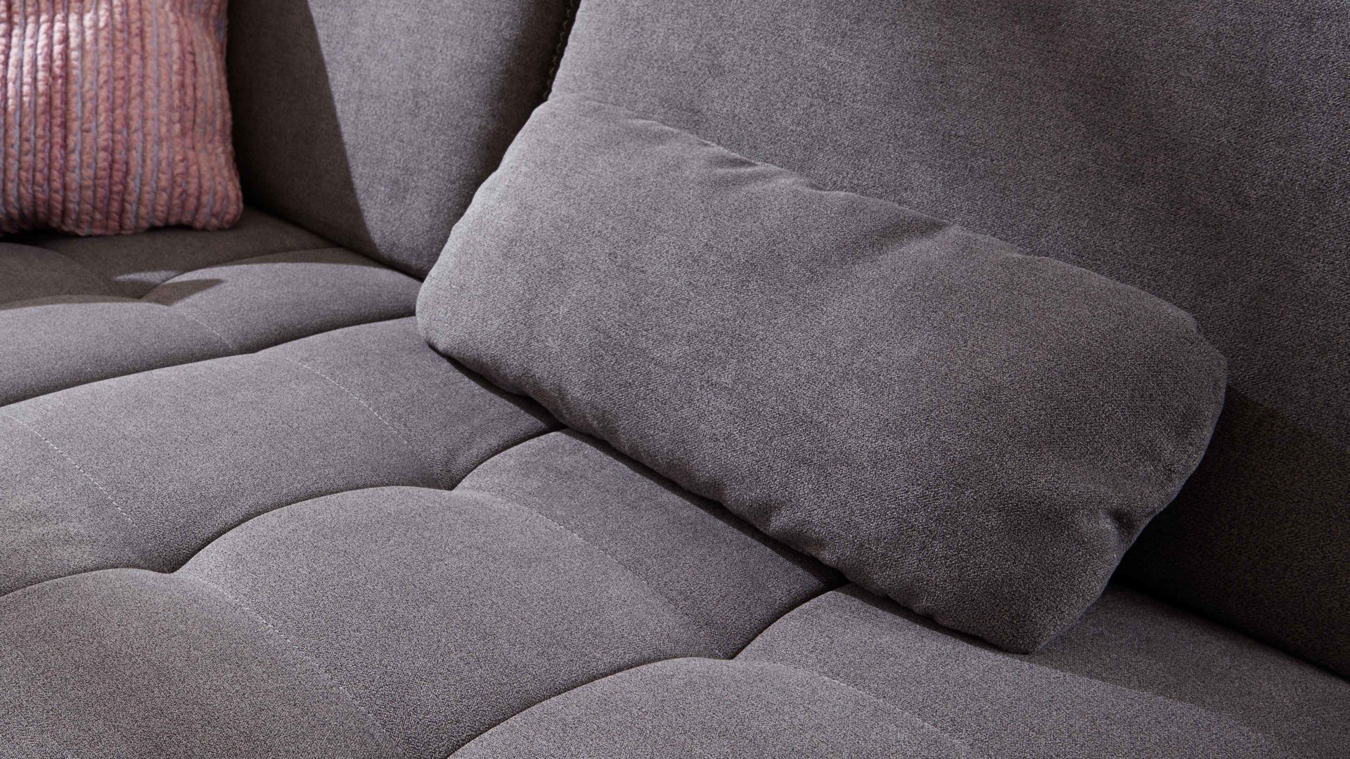 Einzelkissen modulmaster aus Stoff in Grau Modulmaster MM-PP1058 - Nierenkissen schieferfarbene Mikro-Chenille Charly