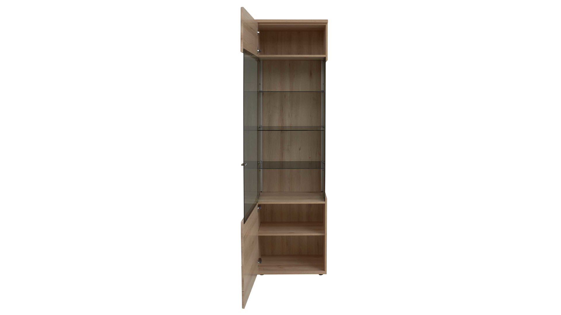 Wohnwand Interliving aus Holz in Holzfarben Hell Interliving Wohnzimmer Serie 2110 - Wohnwand Naturbuche - sechsteilig, Breite ca. 315 cm