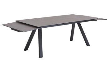 Auszugtisch Mca furniture aus Glas in Anthrazit Auszugtisch Okinawa Anthrazit & Schwarz - ca. 180-280 x 100 cm