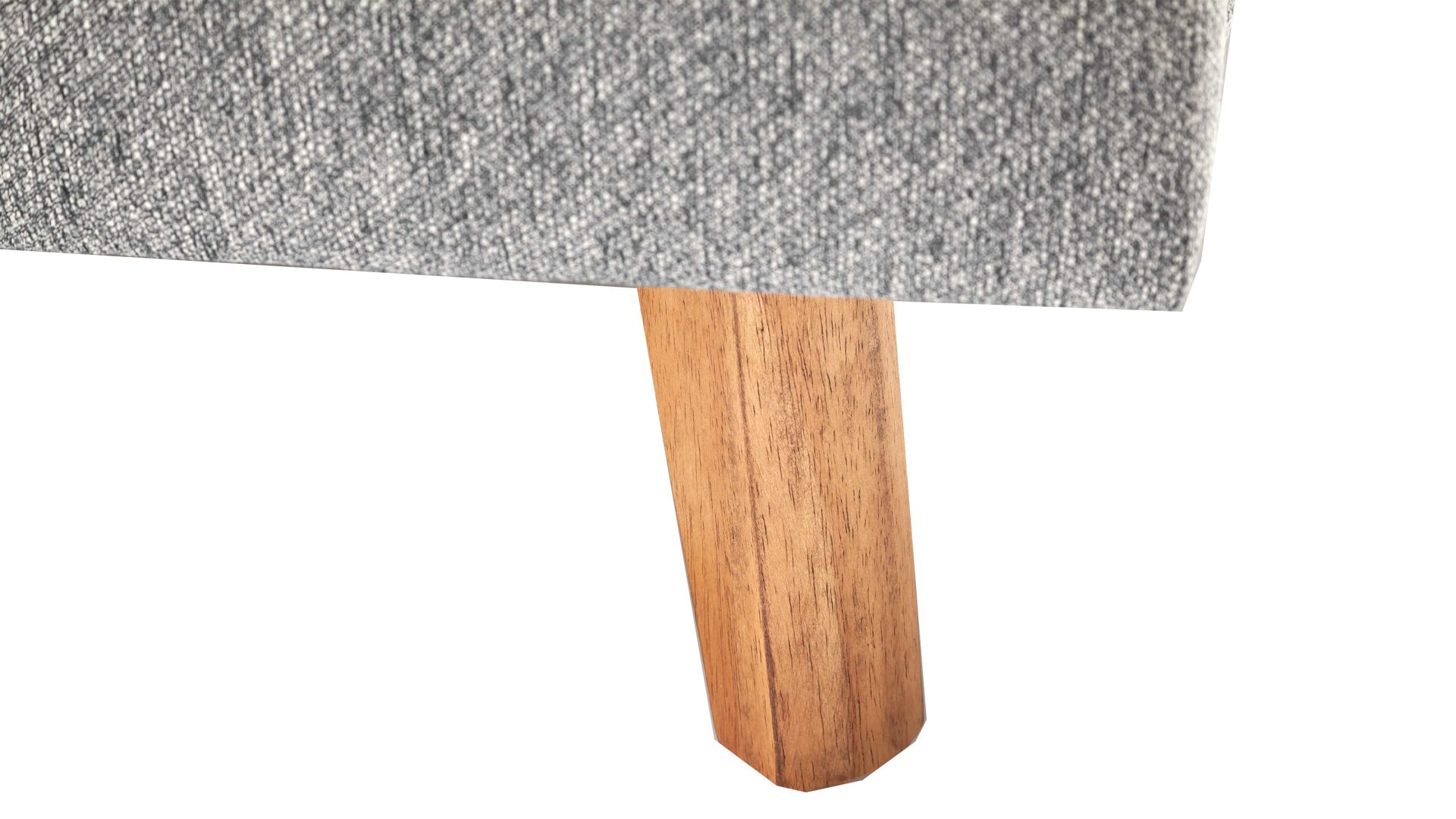 Bettgestell Meise.möbel aus Stoff in Grau Polsterbettgestell Frieda mit Bettkasten grauer Bezug Stelar 92 & eichefarbene Holzfüße - Liegefläche ca. 160 x 200 cm