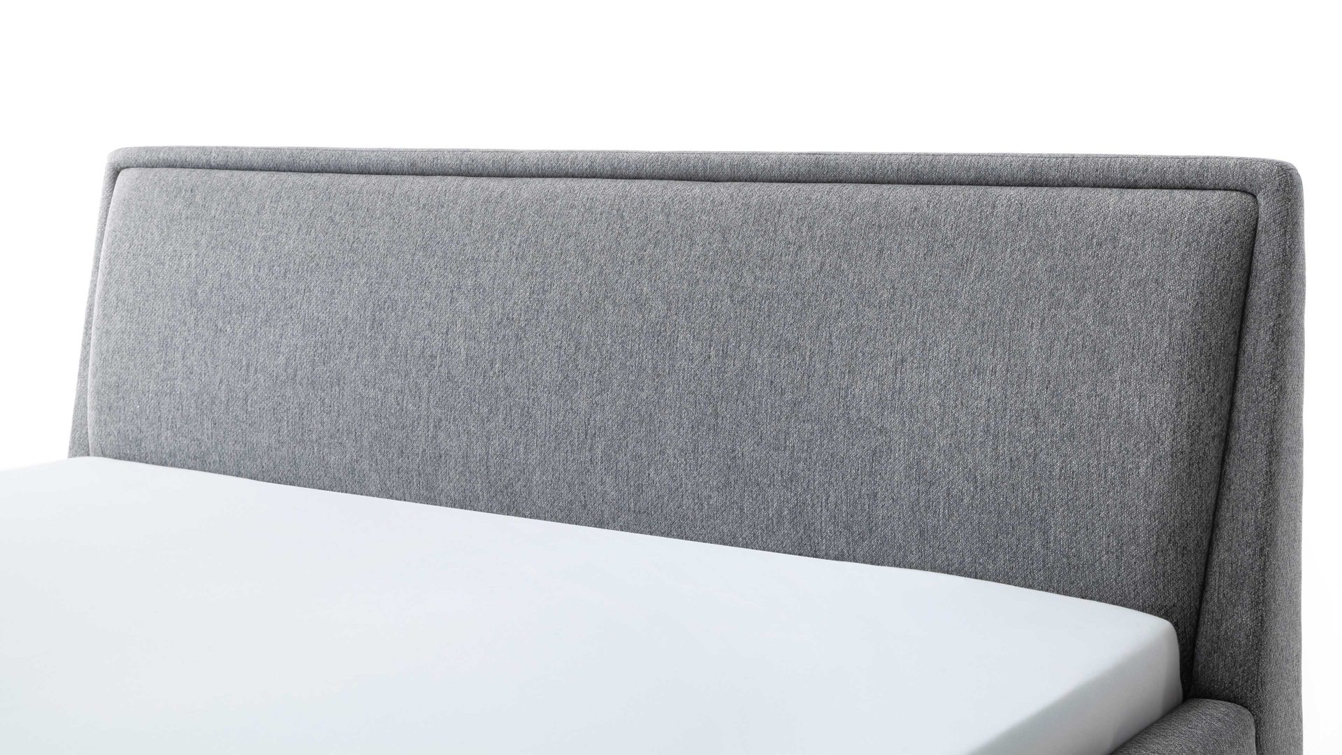 Bettgestell Meise.möbel aus Stoff in Grau Polsterbettgestell Frieda grauer Bezug Stelar 92 & eichefarbene Holzfüße - Liegefläche ca. 140 x 200 cm