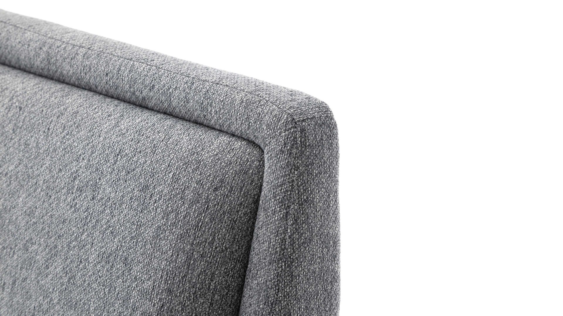 Bettgestell Meise.möbel aus Stoff in Grau Polsterbettgestell Frieda grauer Bezug Stelar 92 & eichefarbene Holzfüße - Liegefläche ca. 180 x 200 cm