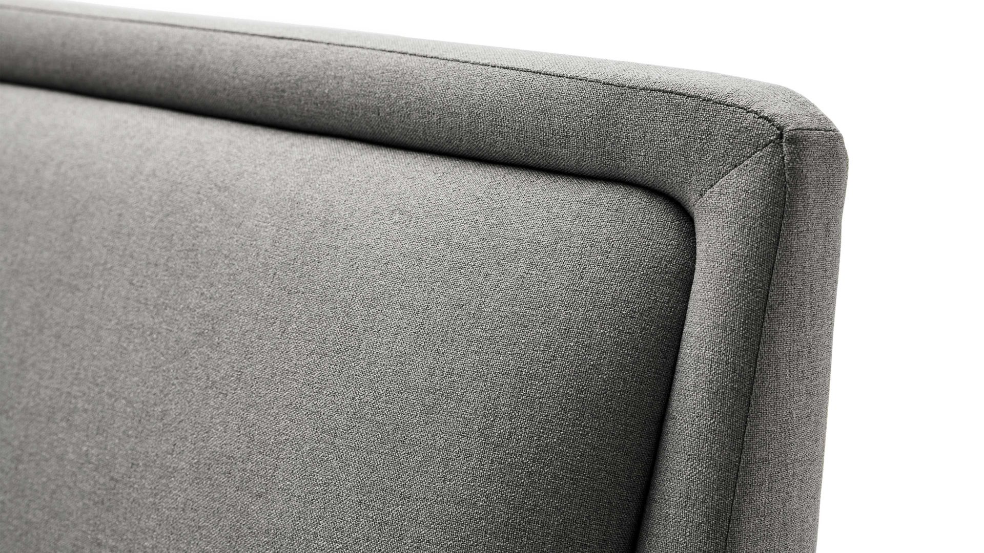 Bettgestell Meise.möbel aus Stoff in Hellgrau Polsterbettgestell Frieda hellgrauer Bezug Sawana 21 & schwarze Holzfüße - Liegefläche ca. 180 x 200 cm