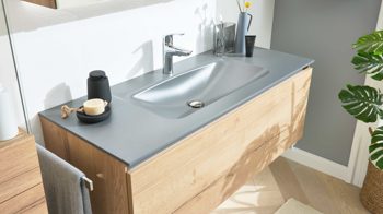 Badmöbel-Set Interliving aus Holz in Holzfarben Interliving Bad Serie 7405 - Badmöbel-Set Basis Eiche Sierra - Breite ca. 120 cm