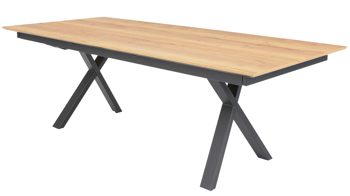 Tischgruppe Interliving aus Stoff in Orange Interliving Esszimmer Serie 5112 - Essgruppe im Skandi-Look kurkumafarbene Mikrofaser Gavin A3, anthrazitfarbenes Metall & goldbraune Halifax Eiche