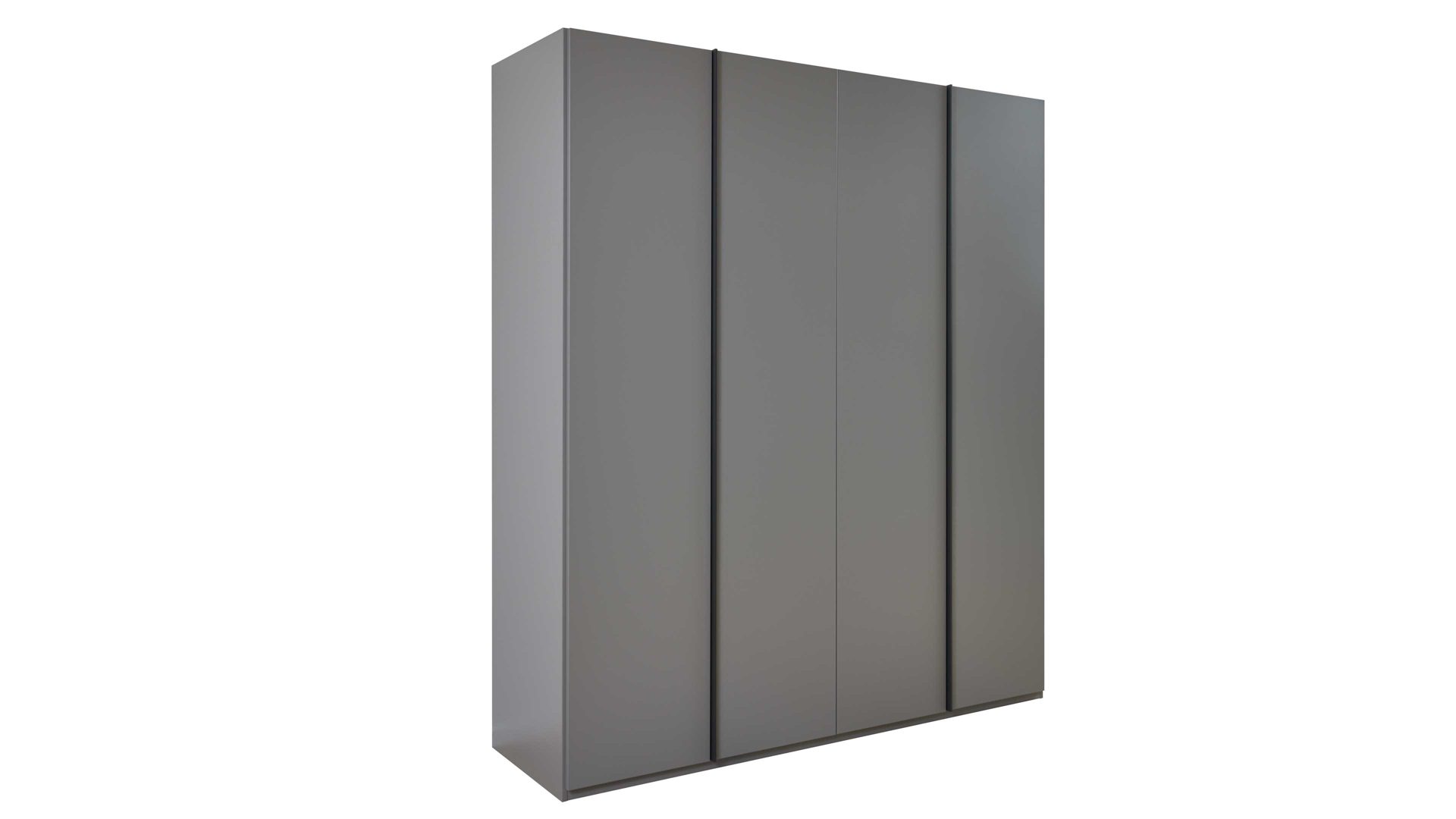 Kleiderschrank Interliving aus Holz in Dunkelgrau Interliving Kleiderschrank Serie 1207 – Kleiderschrank Manhattan - vier Türen, Breite ca. 200 cm