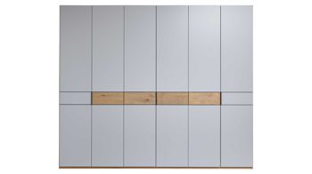Kleiderschrank Interliving aus Holz in Grau Interliving Kleiderschrank Serie 1207 – Kleiderschrank 975300 Taupe & Balkeneiche - sechs Türen, Breite ca. 299 cm