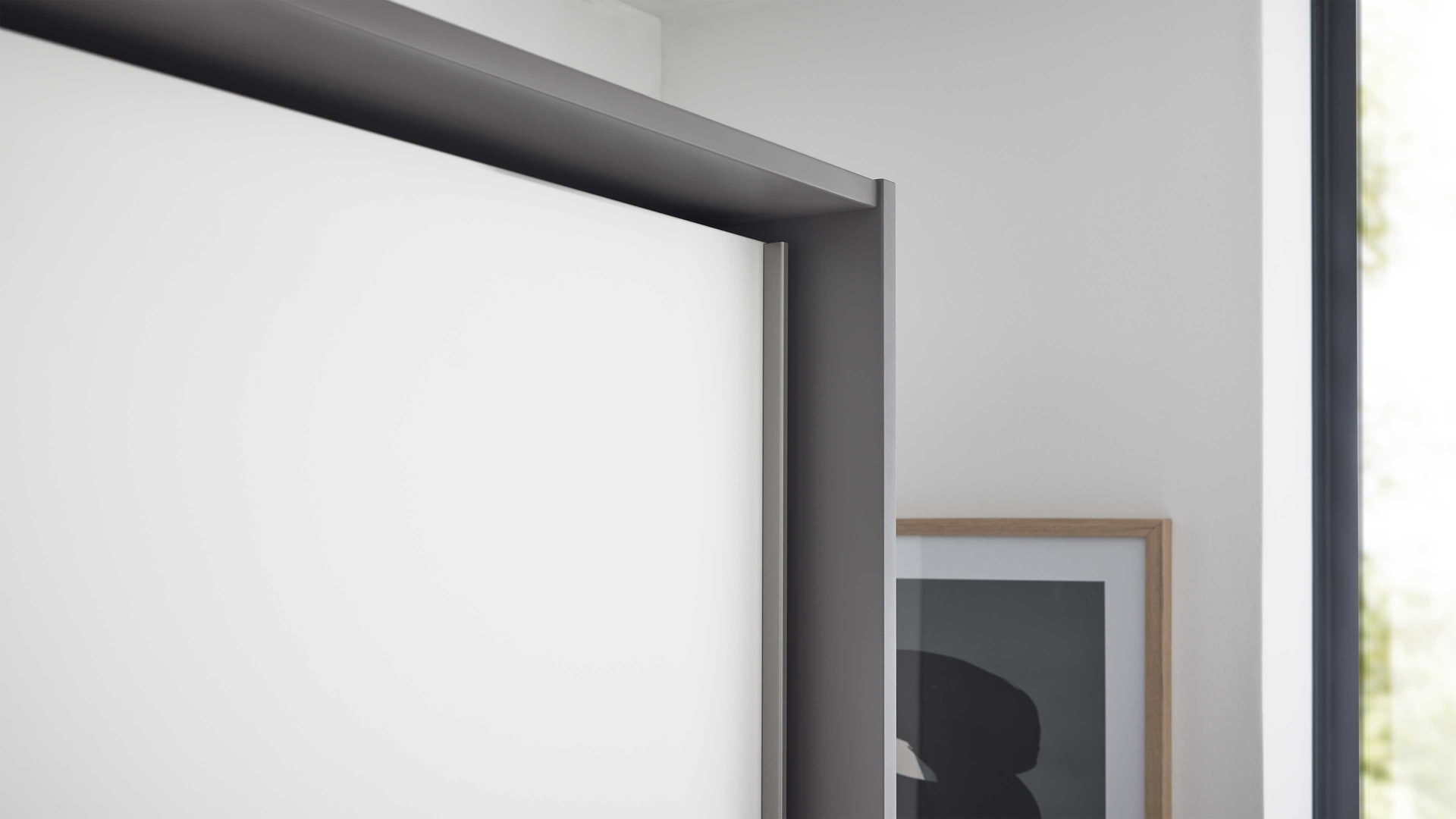 Passepartout Interliving aus Holz in Dunkelgrau Interliving Kleiderschrank Serie 1207 – Passepartout Manhattan - für ca. 300 cm Breite