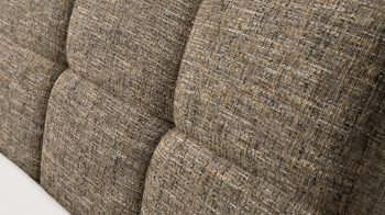 Polsterbett Meise.möbel aus Stoff in Braun Polsterbettgestell Mila mit Bettkasten, gestepptes Kopfteil brauner Struktur Bezug Building 801 & Holzfüße - Liegefläche ca. 180 x 200 cm