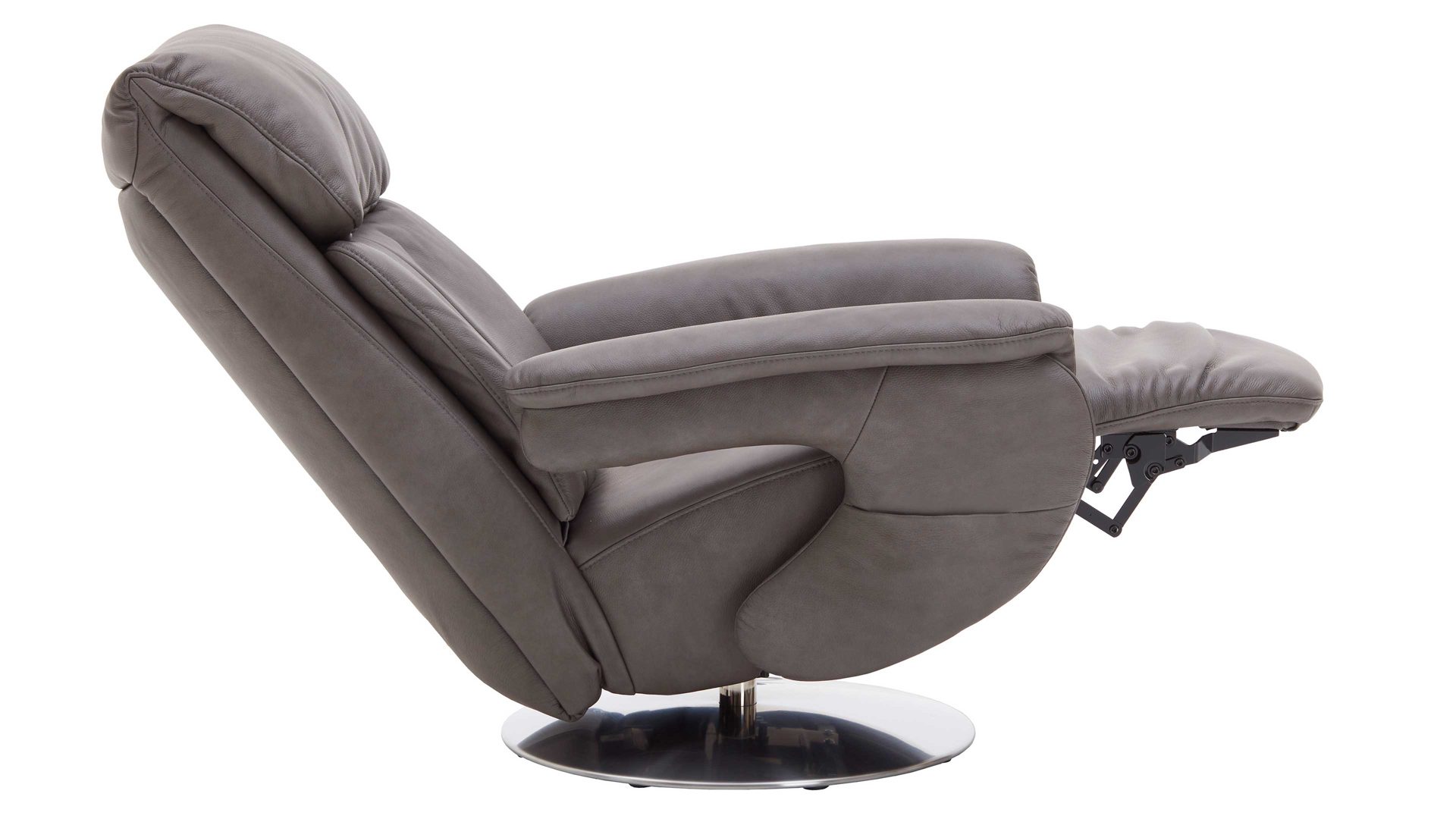 Relaxsessel comfortmaster besser sitzen, liegen, leben aus Leder in Dunkelgrau Comfortmaster 7944 - Relaxsessel mit Massagefunktion canyonfarbenes LongLife-Leder LG 18 & Tellerfuß