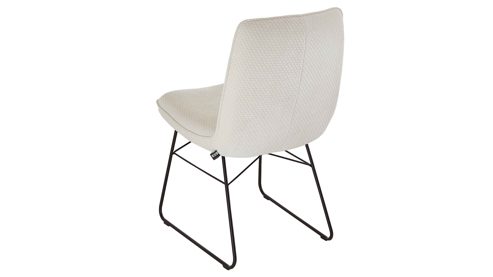 Polsterstuhl K+w polstermöbel aus Stoff in Weiß Esszimmerserie Base - Polsterstuhl weißer Bezug 940-30 & schwarzes Metall