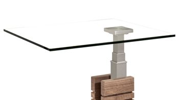 Couchtisch Vierhaus aus Glas in Transparent vierhaus Couchtisch 5653-GKL-EBI Klarglas & Wildeiche bianco - ca. 55 x 47 cm