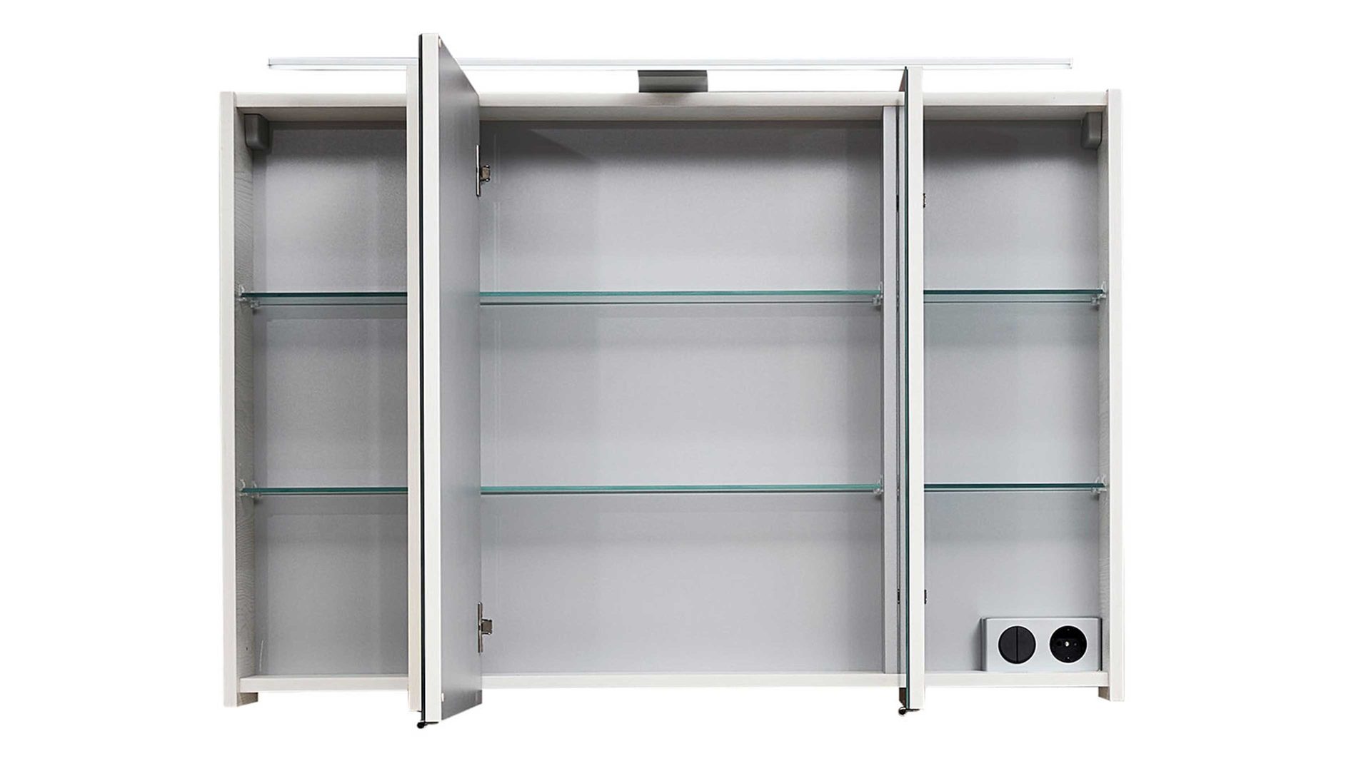 Spiegelschrank Pelipal aus Spiegel in Transparent pelipal Serie 6040 - Spiegelschrank weiße Eiche – drei Türen, Breite ca. 103 cm