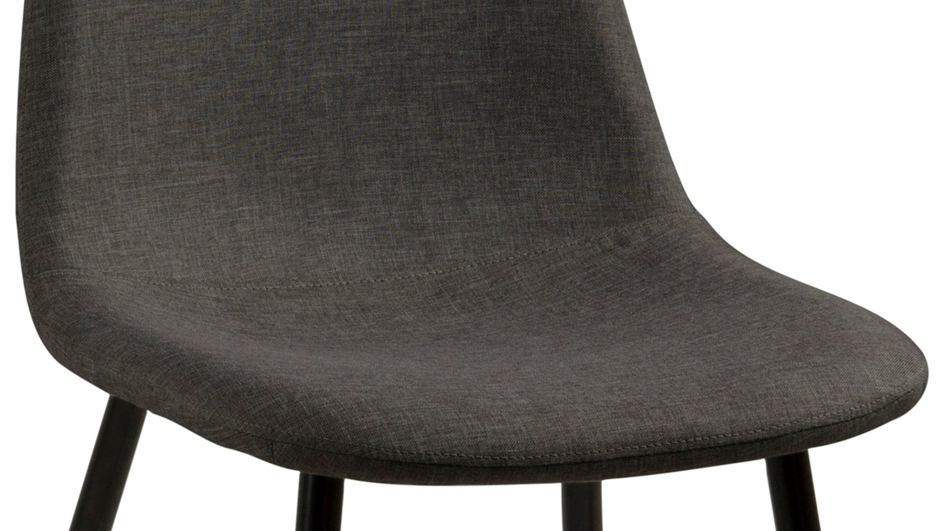 Vierfußstuhl Actona group aus Stoff in Dunkelgrau Polsterstuhl Wilma grauer Bezug Sawana 05 & schwarze Metallfüße