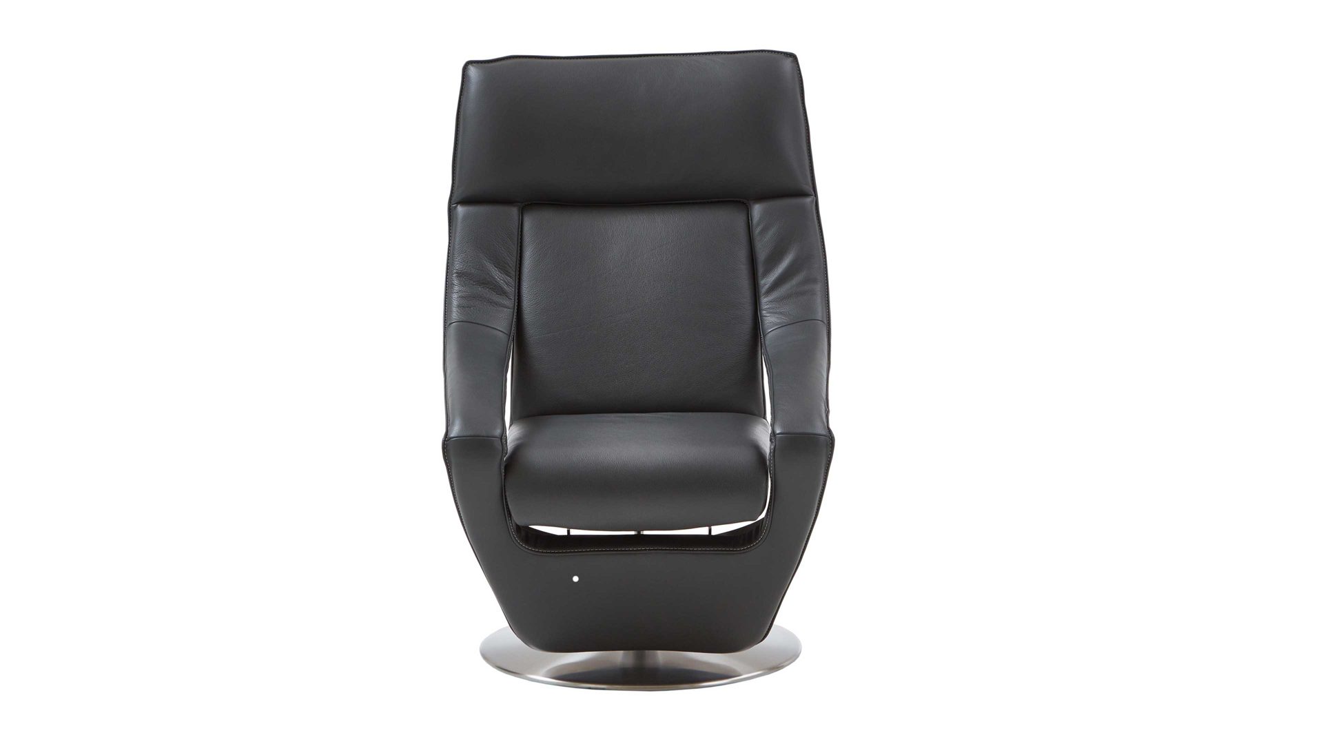 Einzelsessel Koinor aus Leder in Schwarz KOINOR Funktionssessel Yoko schwarzer Lederbezug Classic & Metalldrehteller