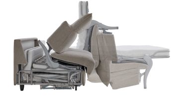 Schlafsofa Bali aus Stoff in Beige Schlafsofa Florenz beiger Bezug 2504 & Holzfüße 673 - Breite ca. 188 cm