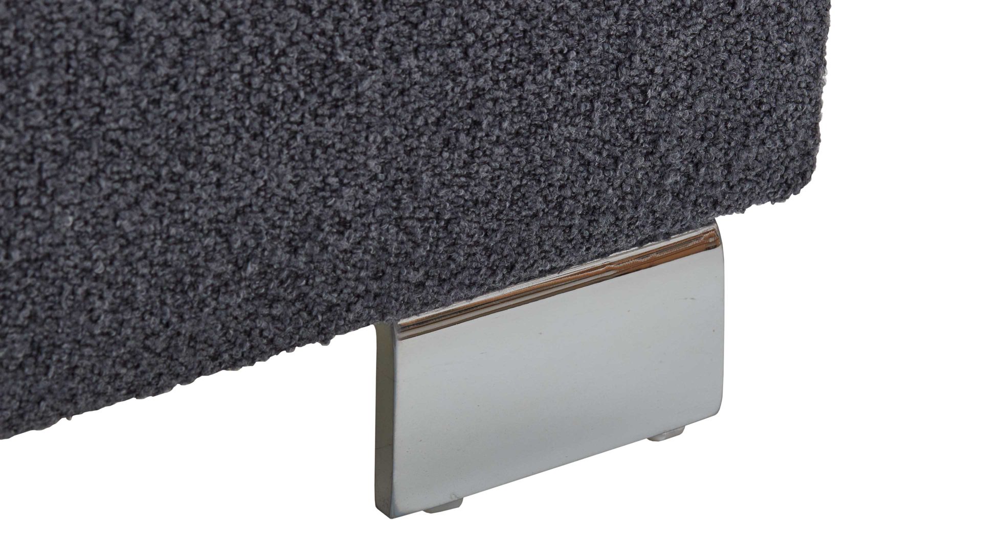 Ecksofa Bali aus Stoff in Grau Schlafsofa Florenz blaugrauer Bezug & Metallfüße - Stellfläche ca. 263 x 186 cm