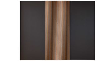 Kleiderschrank Wiemann | oeseder aus Holz in Dunkelgrau WIEMANN Schlafzimmerserie Denver - Schwebetürenschrank Graphit & Eiche Bianco - drei Türen, Breite ca. 300 cm