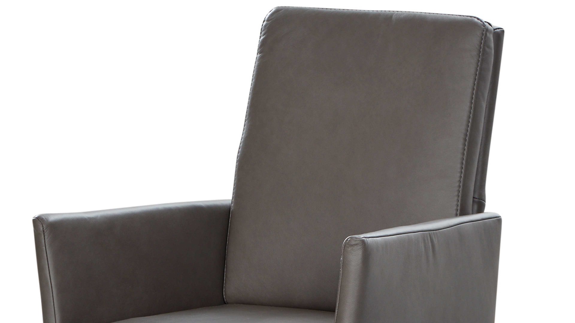 Freischwinger-Sessel combinessa aus Leder in Grau Combinessa Serie Gavello - Armlehn-Schwingstuhl 6155 graues LongLife-Dickleder Cloud 83 & Edelstahlgestell