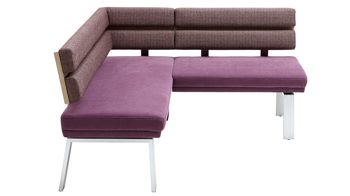 Eckbank modulmaster aus Stoff in Lila Modulmaster Serie Game III - Eckbank 4193 bordeauxfarbene Stoffkombi 755-15 & 1025-80 - Stellfläche ca. 156 x 158 cm
