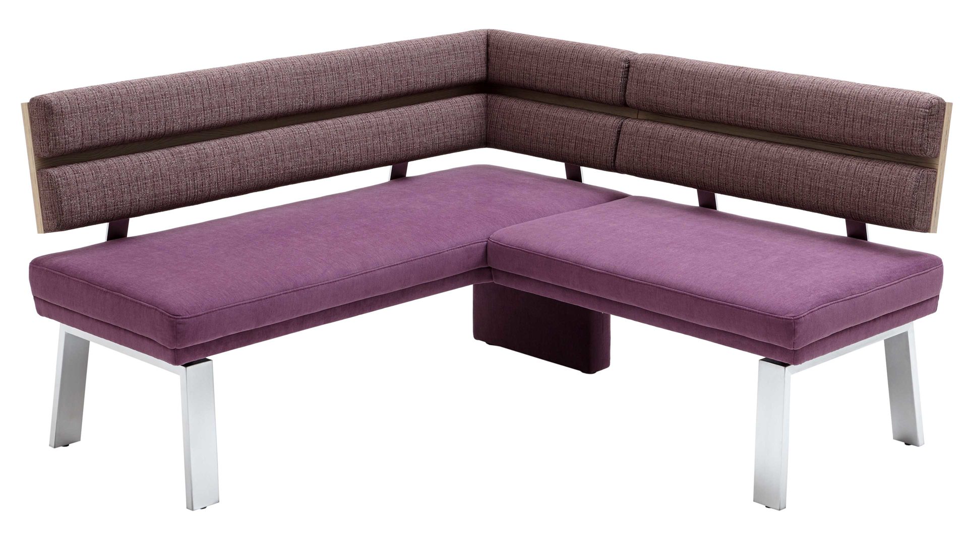Eckbank modulmaster aus Stoff in Lila Modulmaster Serie Game III - Eckbank 4193 bordeauxfarbene Stoffkombi 755-15 & 1025-80 - Stellfläche ca. 156 x 158 cm