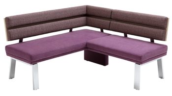 Eckbank modulmaster aus Stoff in Lila Modulmaster Serie Game III - Eckbank 4193 bordeauxfarbene Stoffkombi 755-15 & 1025-80 - Stellfläche ca. 156 x 158 cm