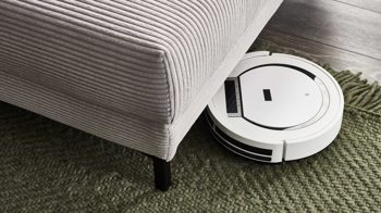 Ecksofa KAWOO aus Stoff in Grau KAWOO Serie 7539 - Ecksofa mit Funktionen platingrauer Breitcord GCT 49 & schwarze Metallfüße - Stellfläche ca. 293 x 201 cm