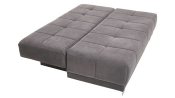 Schlafsofa Restyl aus Stoff in Grau Schlafsofa Lilo grauer Bezug 6839 & Chromfüße - Breite ca. 202 cm