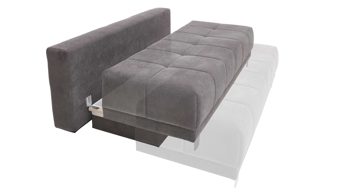 Schlafsofa Restyl aus Stoff in Grau Schlafsofa Lilo grauer Bezug 6839 & Chromfüße - Breite ca. 202 cm
