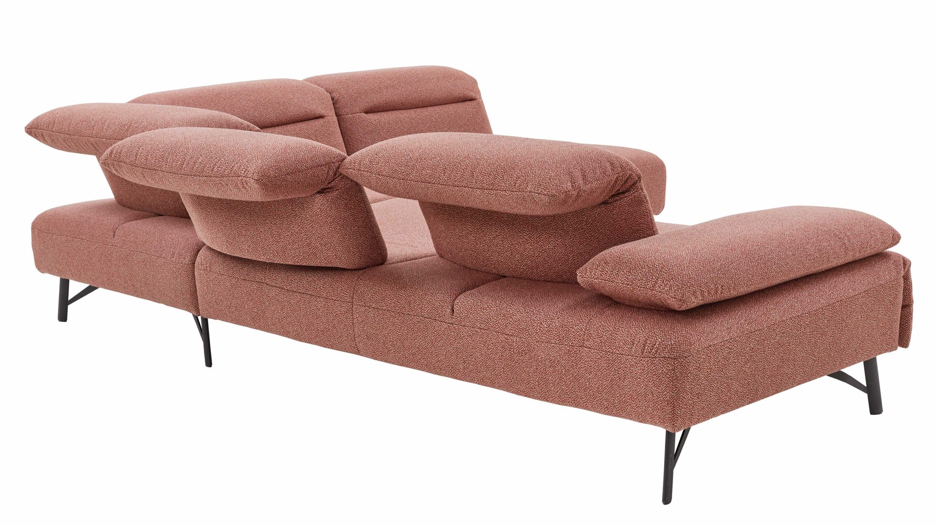 Ecksofa Himolla aus Stoff in Rot himolla Ecksofa Signa mit Funktionen roter Stoffbezug & Metallfüße - ca. 291 x 230 cm