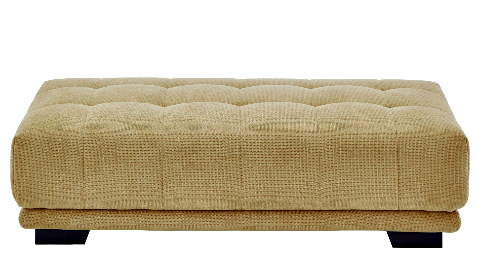 Polsterhocker KAWOO aus Stoff in Gelb KAWOO Serie 7587 - Polsterhocker goldgelbe Chenille XBO 05 & schwarze Metallfüße - ca. 156 x 72 cm