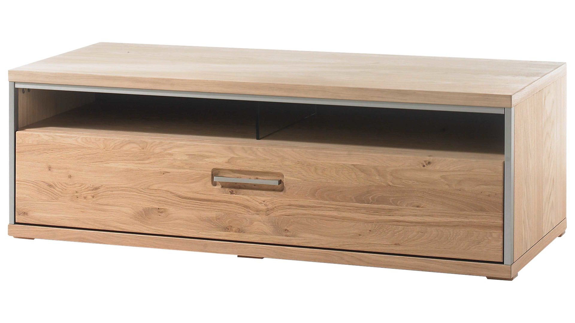 Wohnwand Mca furniture aus Holz in Holzfarben Wohnprogramm Espero - Wohnwand W03 Asteiche bianco – vierteilig, Breite ca. 351 cm